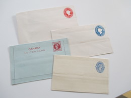 Victoria Canada Postage / Kanada 2x Ganzsachen Umschläge 3 Stück / 1x Letter Card / 1x Streifband Ungebraucht! - Covers & Documents