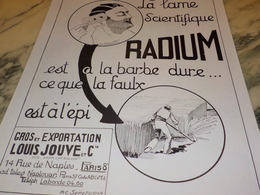 ANCIENNE PUBLICITE LA LAME RADIUM POUR BARBE DURE 1928 - Advertising