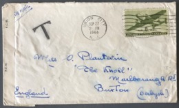 USA - Lettre De UNION CITY (N.J.) 1944 - Censure - Pour Buxton (Grande Bretagne) - (C1318) - Briefe U. Dokumente