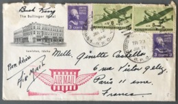 USA - Lettre AIR MAIL De Lewiston Pour Paris 1946 - (C1322) - Cartas & Documentos