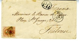 Espagne 1873 Lettre De MADRID à TOULOUSE  JURA  40C Amédée Unif N° 125   LC72 I - Briefe U. Dokumente