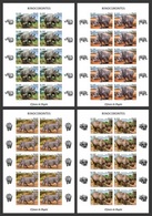 Angola 2018, Animales, Rhino, 4sheetlet IMPERFORATED - Angola