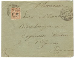 15c TYPE MOUCHON SUR ENVELOPPE / REGENCE DE TUNIS POUR ST GERVAIS D'AUVERGNE PUY DE DOME / 1902 - Covers & Documents