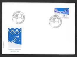 1979 VADUZ AUSGABETAG OLYMPISCHE WINTERSPIELE LAKE PLACID 1980 - Storia Postale