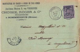 Cpa Précurseur Pub SOMMEDIEUE 55 - 1897 Manufacture De Chaises CHOISIE, ROGER & Cie - Altri Comuni