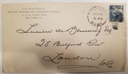 O) 1902 CIRCA - CUBA, SPANISH ANTILLES,  OCEAN LINER - SC 236 5c, HEYWOOD BROTHERS, TO LONDON - Lettres & Documents