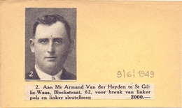 Orig. Knipsel Magazine - Verzekering Uitbetaling Ongeval Armand Van Der Heyden - Sint Gillis Waas - 1949 - Non Classés
