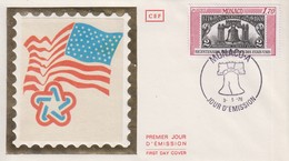 Enveloppe  FDC   1er   Jour    MONACO   Bicentenaire  De   L'  Indépendance  Des  U.S.A    1976 - Unabhängigkeit USA