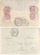 AUXERRE Yonne Lettre AVEC Correspondance Blanc 1c Gris 2c Brun Lilas Yv 107 108 Ob 16 12 1913 - Covers & Documents