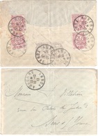 AUXERRE Yonne Lettre AVEC Correspondance Blanc 1c Gris 2c Brun Lilas Yv 107 108 Ob 16 12 1913 - Brieven En Documenten