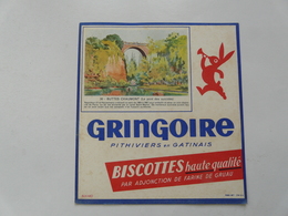 VIEUX PAPIERS - BUVARD : GRINGOIRE - PITHIVIERS EN GATINAIS - Biscottes - Alimentaire