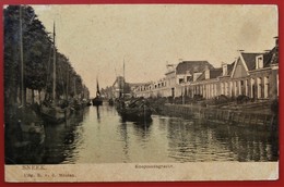 Cpa SNEEK Anime Koopmansgracht Bateaux Moulin - Sneek