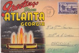 GREETINGS FROM ATLANTA / GEORGIA /LARGE LETTER INCLUDING  9 POSTCARDS / CIRC1948 - Atlanta