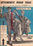 14- CAEN- DEPLIANT PUBLICITAIRE MAGASIN VETEMENTS POUT TOUS-  21 RUE SAINT PIERRE- ETE 1954 -NORFOLK-COSTUME MODE - Kleding & Textiel