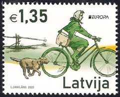 Latvia Lettland Lettonie 2020 (05-1) Europe - Old Post Roads - Bicycle - Dog - Latvia