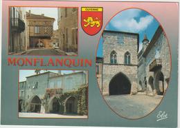 Lot Et Garonne :  MONFLANQUIN   : Vues , Blason  Guyenne - Monflanquin