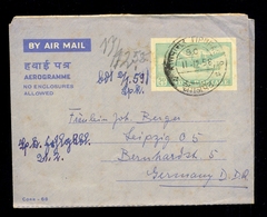 India - Letter Sent By Aircraft From Tiruvallur To Germany 11.12. 1958. - Poste Aérienne