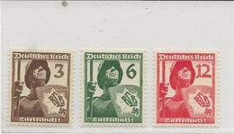 TIMBRE -ALLEMAGNE N° 591 A 593 NEUF SANS CHARNIERE - ANNEE 1937 -COTE : 15 € - Andere & Zonder Classificatie