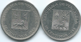 Venezuela - 50 Céntimos - 1965 - KMY41 & 1989 - KMY41a - Venezuela