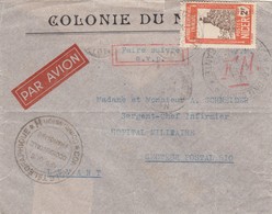 LETTRE. COLONIE DU NIGER. SECTEUR SANTE. PAR AVION, 2Fr. POUR HOPITAL MILITAIRE LEVANT SECTEUR POSTAL 610. CENSURE - Brieven En Documenten