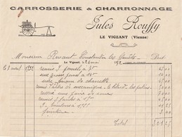 VIENNE  - LE VIGEANT  - Carrosserie Et Charronnage  Jules ROUFFY .   Format  21x16 - Old Professions