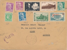 1949 MIXTE FRANCE MARTINIQUE - Lettre RECOMMANDÉE FORT DE FRANCE > ALGER Algérie - GANDON CERES - Cartas & Documentos