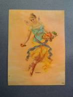 Rare Série. CHROMO  Les Mois De L'Année.  OCTOBRE.   Style Art Nouveau. Femme  Papillon. Ailes. Automne. Fruits - Ohne Zuordnung