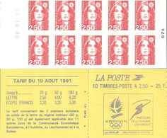 CARNET 2720-C 1 Marianne De Briat "ALBERTVILLE 92 " Daté 22.08.91 Bas Prix à Saisir. - Moderne : 1959-...