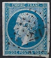 FRANCE Classique 1849-1900: Le Y&T 14A,  Obl. PC2217 (Nancy, Ind.1), Variété 'Cadre Supérieur'   TTB - 1853-1860 Napoleone III