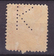 United States Perfin Perforé Lochung Big 'K' 2c. George Washington Stamp (2 Scans) - Zähnungen (Perfins)