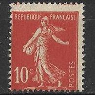 France - 1906 - Semeuse Avec Sol Signature En Haut (piquage à Cheval) 10 C Rouge - Y&T N° 134 Neuf * (TB). - Ungebraucht