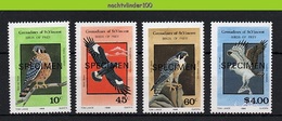 Mwe2715 FAUNA ROOFVOGELS BIRDS OF PREY FALCON *SPECIMEN* GREIFVÖGEL AVES OISEAUX GRENADINES OF ST. VINCENT 1986 PF/MNH # - Arends & Roofvogels
