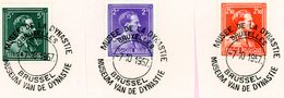 Cob 693 - 696 - 846 Avec Oblitérations De Concours "Musée De La Dynastie Bruxelles 7-10-1957 - Gedenkdokumente