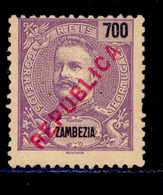 ! ! Zambezia - 1917 King Carlos Local Republica 700 R - Af. 102 - No Gum - Zambezia