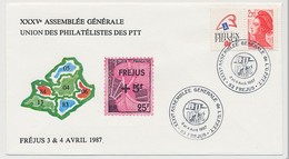 FRANCE - Enveloppe Aff 2,20 Briat Philexfrance - Cachet Temp "35eme Assemblée Générale UPPTT - FREJUS" 3/4/5/1987 - Commemorative Postmarks