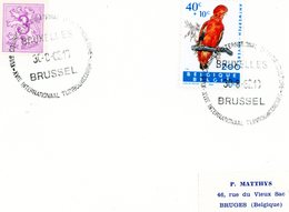 Thema Oiseau - 1216 (zoo D'anvers) Avec Cachet Spécial "Bruxelles 30-8-1962 Salon International Horticulture" - Gedenkdokumente