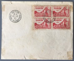 Indochine N°231 (bloc De 4) Sur Enveloppe - TAD SAIGON FOIRE EXPOSITION 1942 - (W1463) - Cartas & Documentos