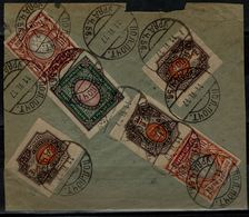 RUSSIA  1917 CATAUT WITH THE TWENTY SIXTH ISSUE MI No 77B X 3, 80B, 81B X2 USED VF!! - Covers & Documents