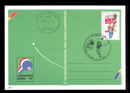 CROATIA - Commemorative Card, Cancel And Stamp For TABLE TENNIS - Tennis De Table