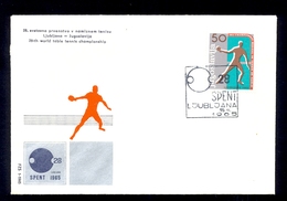 YUGOSLAVIA 1965 -  Commemorative Envelope, Cancel And Stamp For TABLE TENNIS Championship - Tenis De Mesa