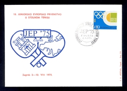 YUGOSLAVIA 1975 - Commemorative Envelope And Cancel For TABLE TENNIS Championship - Tischtennis