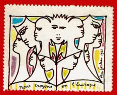 1965 - DESSIN DE COCTEAU - Vignette De Promotion Pour L'Europe - Other & Unclassified