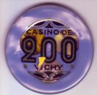 CASINO DE VICHY - Jeton De 200 Francs Avec Rajout D'une Virgule Pour Le Passage Au Nouveau Franc - Casino