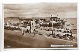 Real Photo Postcard, Weymouth Pier Bandstand, Street, Road, Promenade, Building, People, 1953. - Weymouth