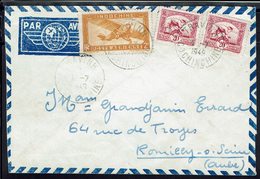 Indochine - 1949 - Affranchissement à 2 Pi 40 Sur Enveloppe De Travinh Pour La France - B/TB - - Briefe U. Dokumente