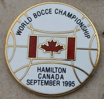 WORLD BOCCE CHAMPIONSHIP - HAMILTON CANADA SEPTEMBER 1995 - FEUILLE D'ERABLE - BOULE - PETANQUE -      (25) - Petanca