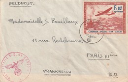 LVF N° 3 Seul / Lettre Avec Cachet Allemand 03865A Correspondant Secteur Postal + Cachet Legion Et Nom Du Légionnaire - Francobolli Di Guerra