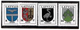 Latvia 1995 .  COA'95,Livani,Ainazi,Grobina,Tukums. 4v:8,16,20,24.   Michel # 399-02  I - Letland