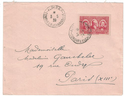 1939 - CACHET " ALGER R.P. CONGRÈS EUCHARISTIQUE " Sur LETTRE ALGERIE POUR PARIS (CAD D'ARRIVÉE AU DOS) - Briefe U. Dokumente