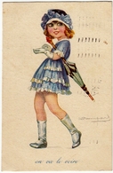 GIOVANE RAGAZZA - ON VA LE VOIRE - Dis. S. BOMPARD - 192? - Vedi Retro - Formato Piccolo - Bompard, S.